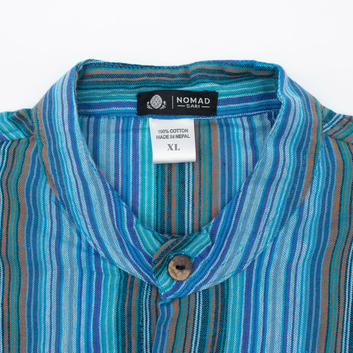 Nomad Sari Grandad Shirt - Turquoise - XL