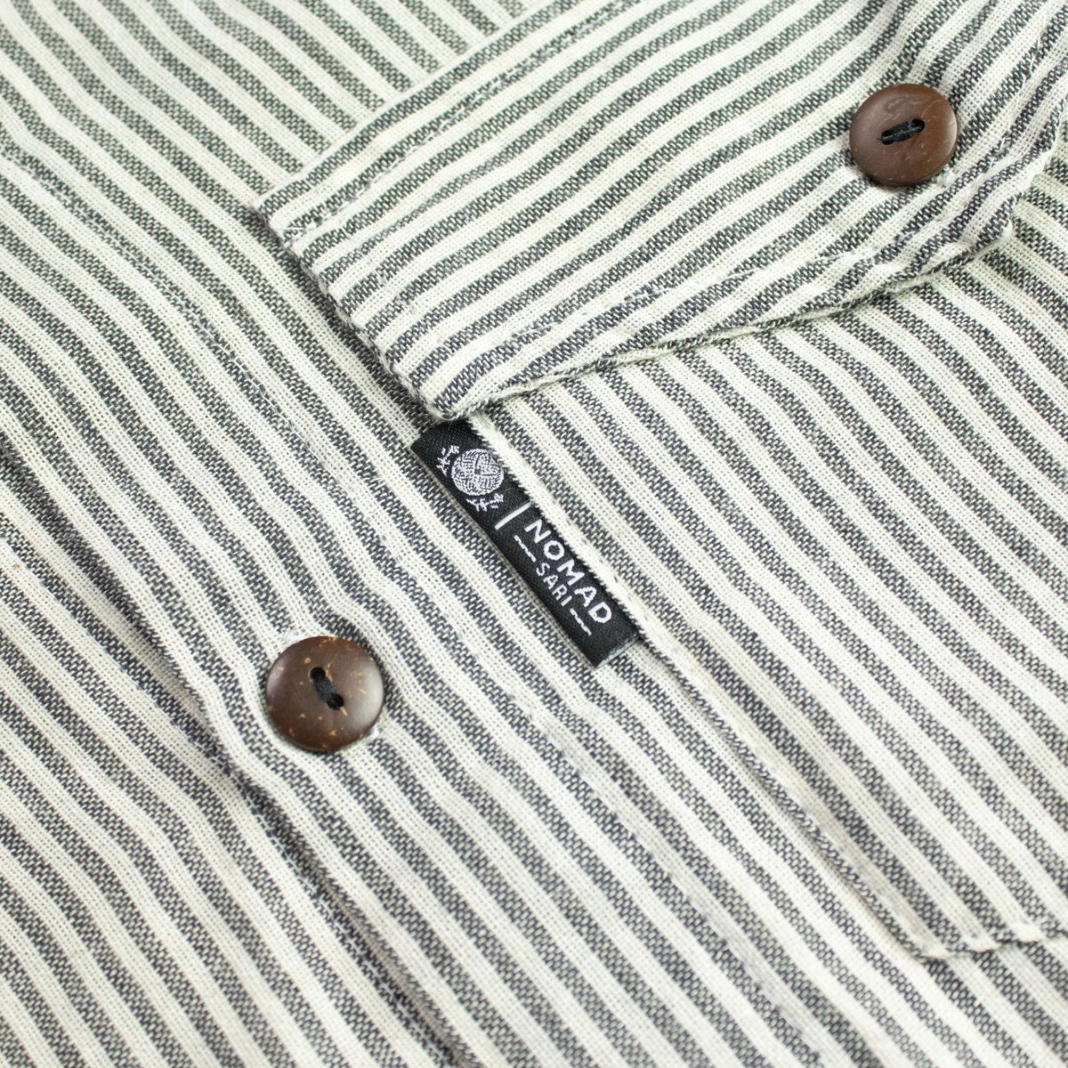 Nomad Sari Grandad Shirt - Grey Stone - Medium