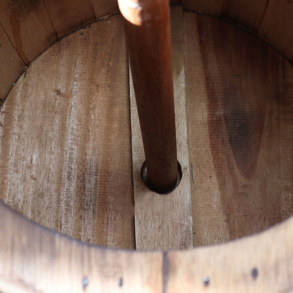 Beer Barrel Stool & Parasol Stand – Natural Wood 38 x 32 cm