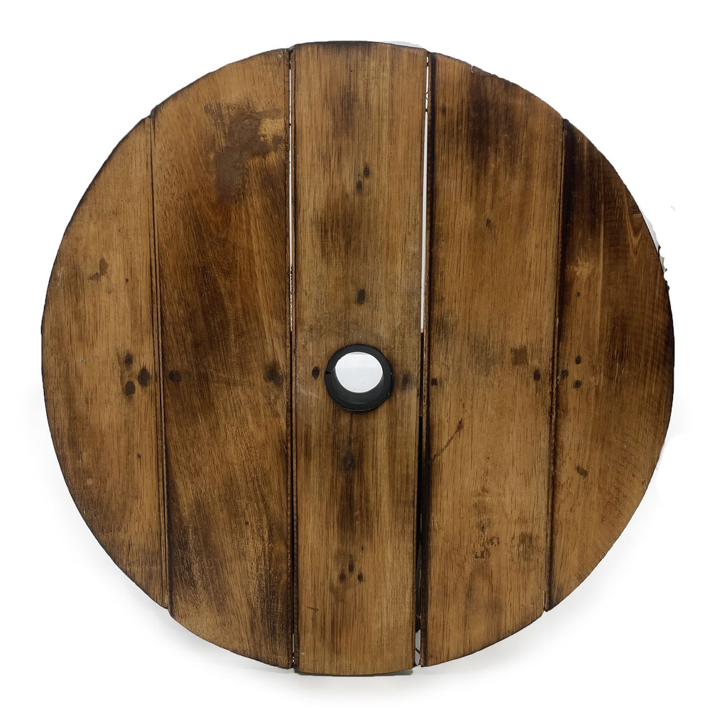 Beer Barrel Stool & Parasol Stand – Natural Wood 38 x 32 cm
