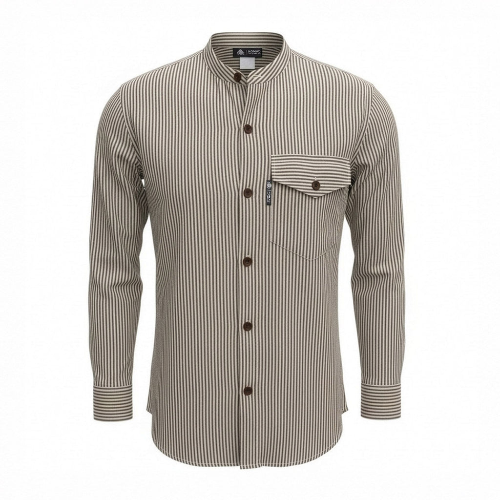 Nomad Sari Grandad Shirt - Grey Stone - Large