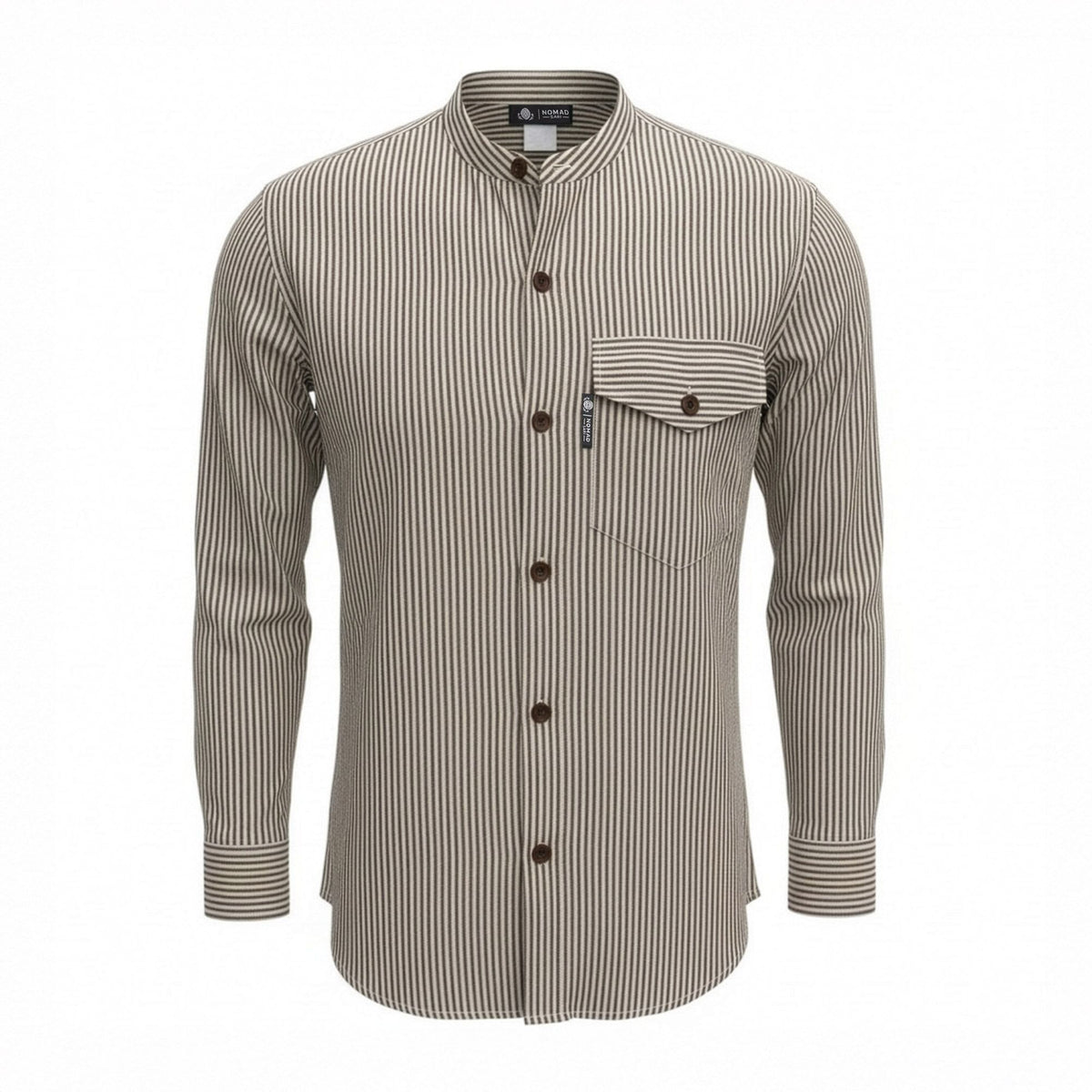 Nomad Sari Grandad Shirt - Grey Stone - Large