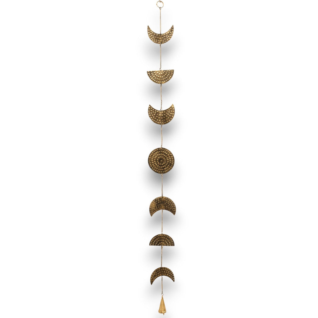 Indian Chimes - Brass Moon Phases Drop with Bell 1m