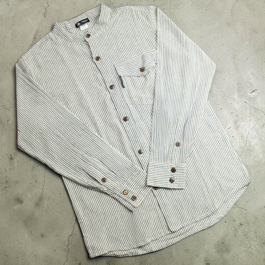 Nomad Sari Grandad Shirt - Grey Stone - Large