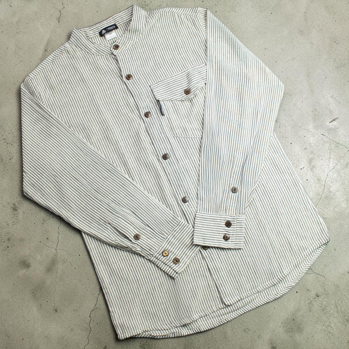 Nomad Sari Grandad Shirt - Grey Stone - Large
