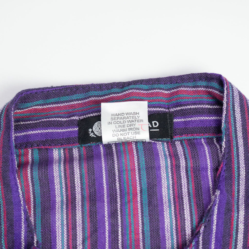 Nomad Sari Grandad Shirt - Black Purple - Large