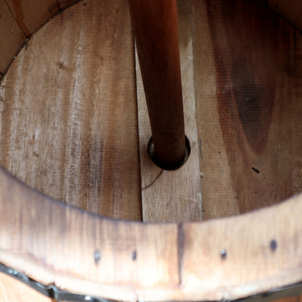 Beer Barrel Stool & Parasol Stand – Natural Wood 38 x 32 cm