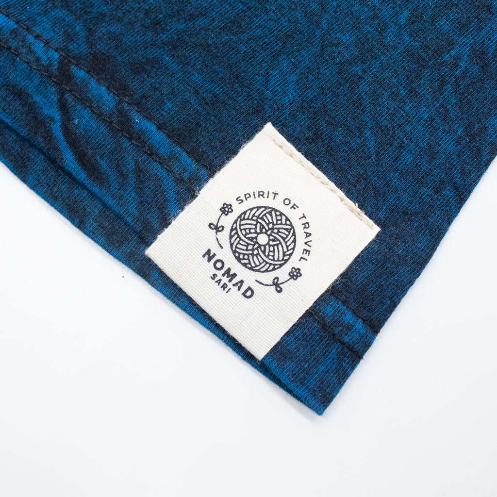 Nomad Sari Stonewashed Cotton T-Shirt - Stay Wild Moon Child - Blue - Small