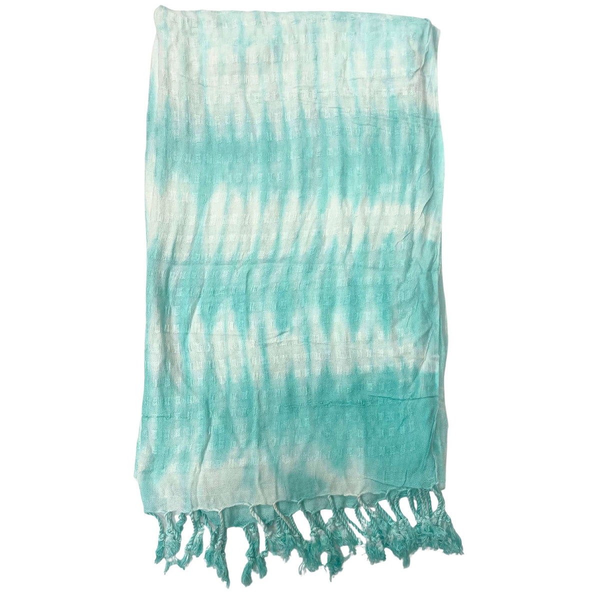 Boho Java Art Stole/Scarf - Teal Stripes & Motiff - 62x200cm