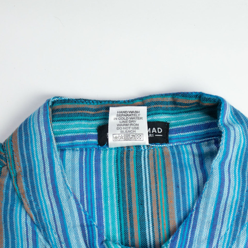 Nomad Sari Grandad Shirt - Turquoise - Large