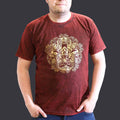 Nomad Sari Stonewashed Cotton T-Shirt – Hamsa – Maroon – XL