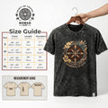 Nomad Sari Stonewashed Cotton T-Shirt - Compass of Life - Charcoal - Medium