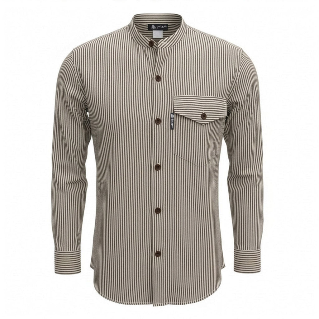 Nomad Sari Grandad Shirt - Grey Stone - XL