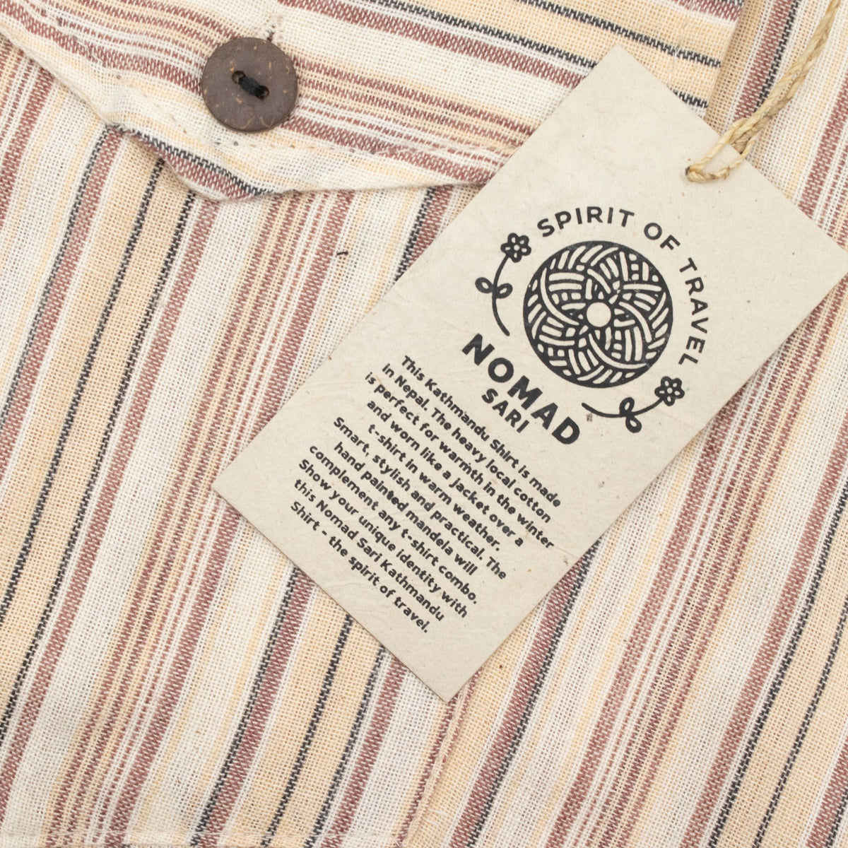 Nomad Sari Grandad Shirt - Brown Beige - Large