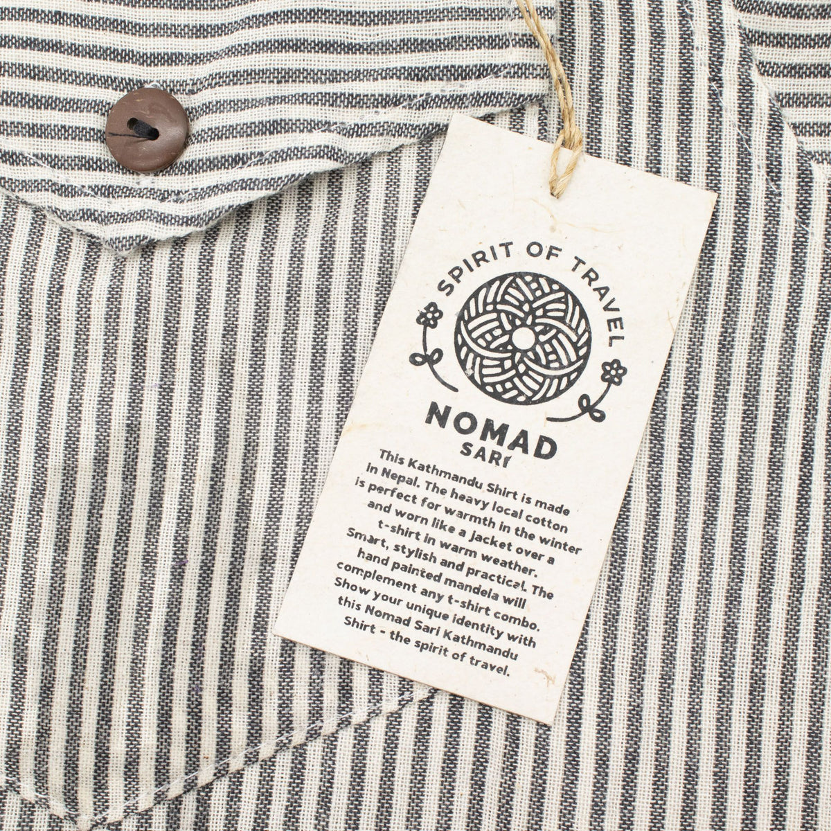Nomad Sari Grandad Shirt - Grey Stone - XL