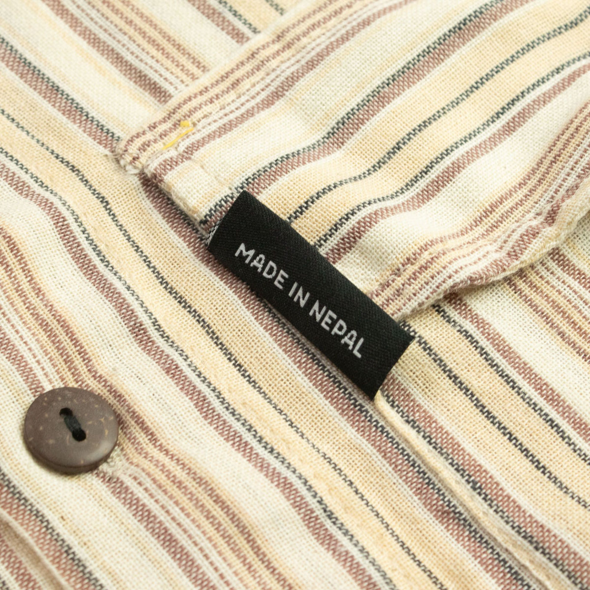 Nomad Sari Grandad Shirt - Brown Beige - Large