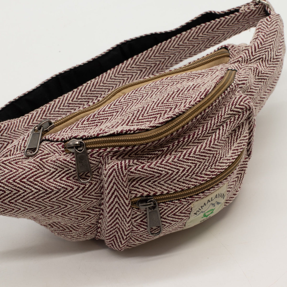 Cotton Hemp Style Belt (or Fanny) Bag - Wine