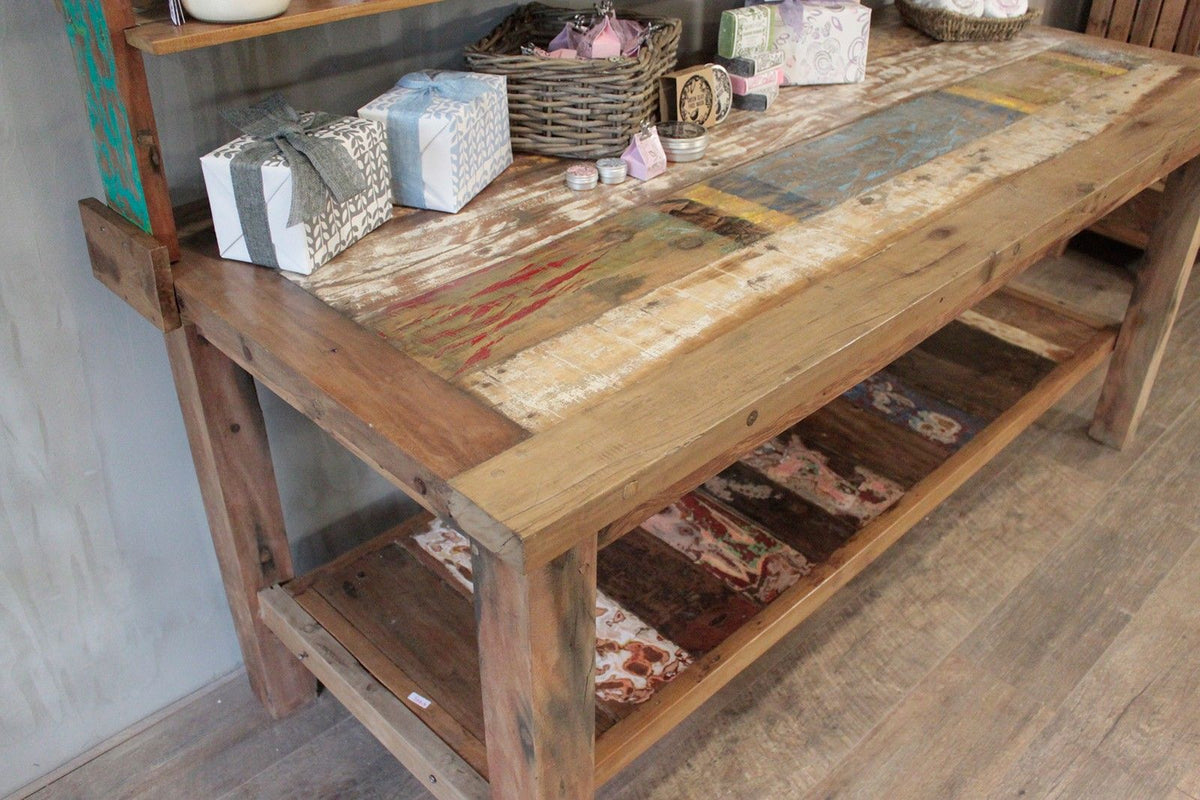 A&C 2.2m Standard Table with top shelf