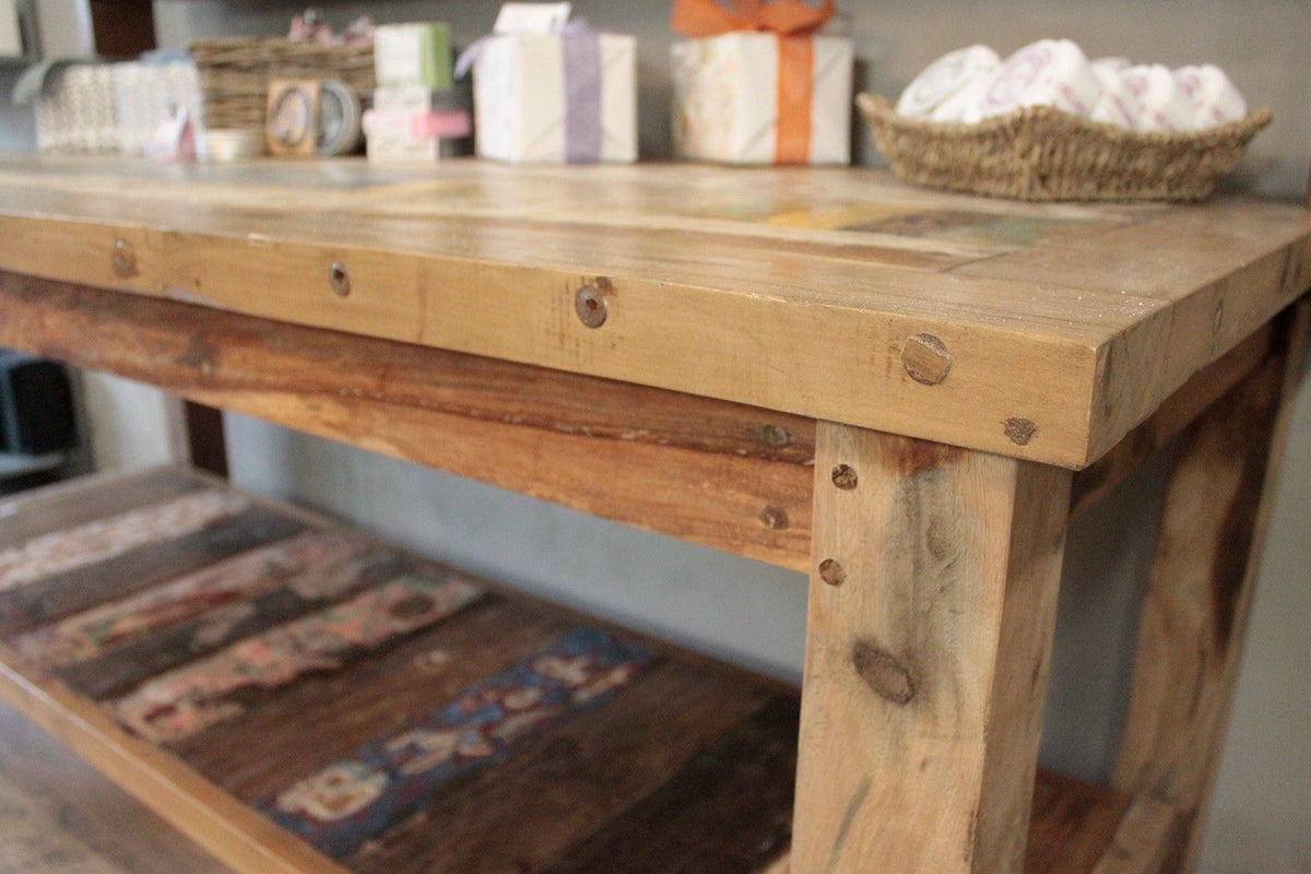 A&C 2.2m Standard Table with top shelf