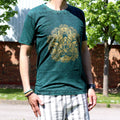 Nomad Sari Stonewashed Cotton T-Shirt – Hamsa – Green – Medium