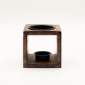 Square Mango Wood Oil Burner - Flower of Life