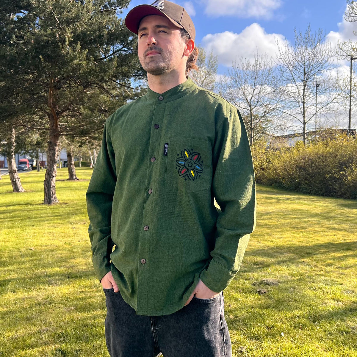 Nomad Sari Kathmandu Shirt - Forest Green - Medium